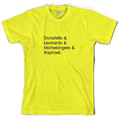Ninja Turtle Names T Shirt