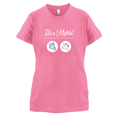 It's A Match Narwhal and Unicorn T Shirt