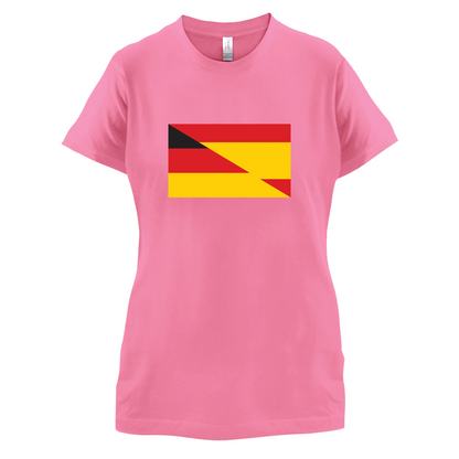 Half German Half Spanish Flag T Shirt