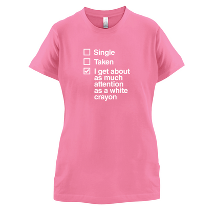 Single Taken White Crayon T Shirt