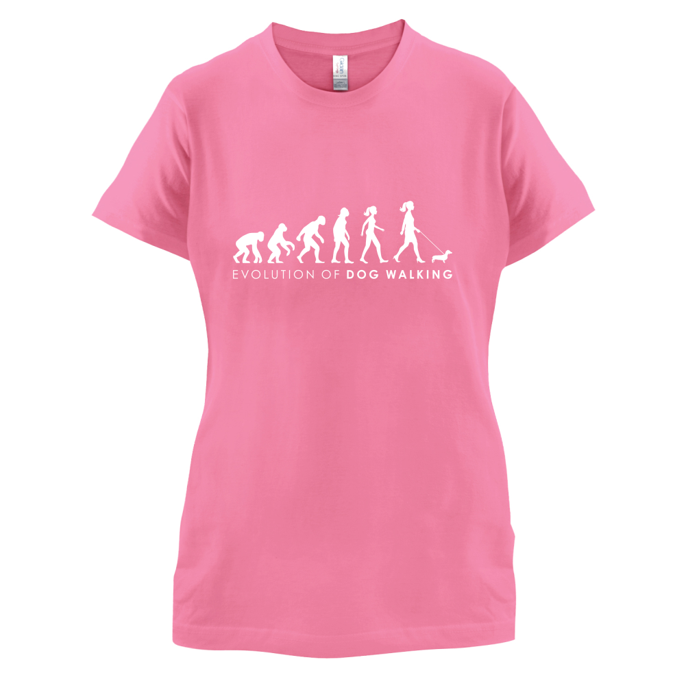 Evolution Of Woman Dog Walking T Shirt