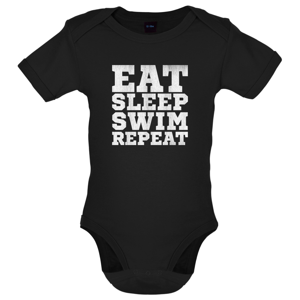Eat Sleep Swim Repeat Baby T Shirt