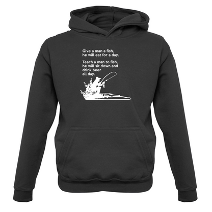 Fishing - He'll Drink Beer All Day Kids T Shirt