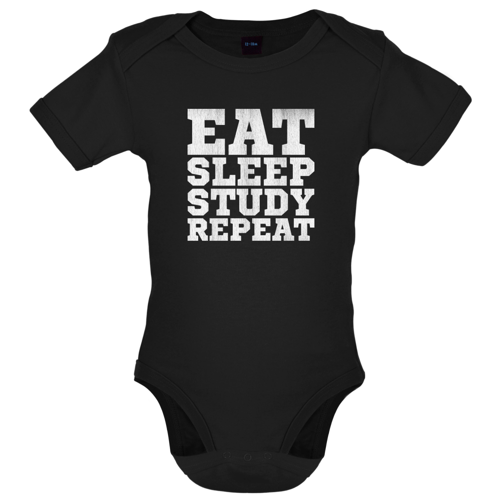 Eat Sleep Study Repeat Baby T Shirt