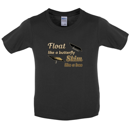 Float Like A Butterfly Skim Like A Bee Kids T Shirt