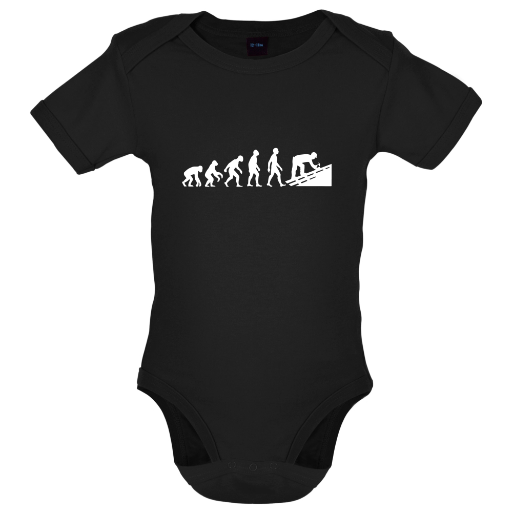 Evolution Of Man Roofer Baby T Shirt