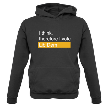 I think, therefore I vote Lib Dem Kids T Shirt