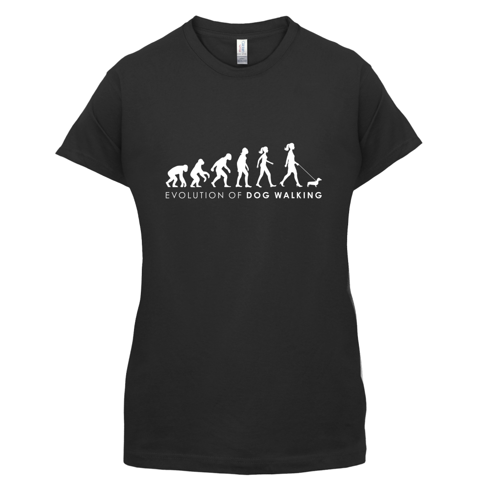 Evolution Of Woman Dog Walking T Shirt