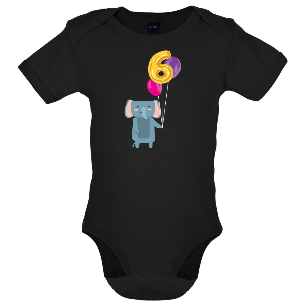 6th Birthday Elephant Baby T Shirt