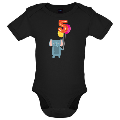 5th Birthday Elephant Baby T Shirt
