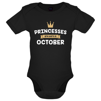 Princesses Are Born In October Baby T Shirt