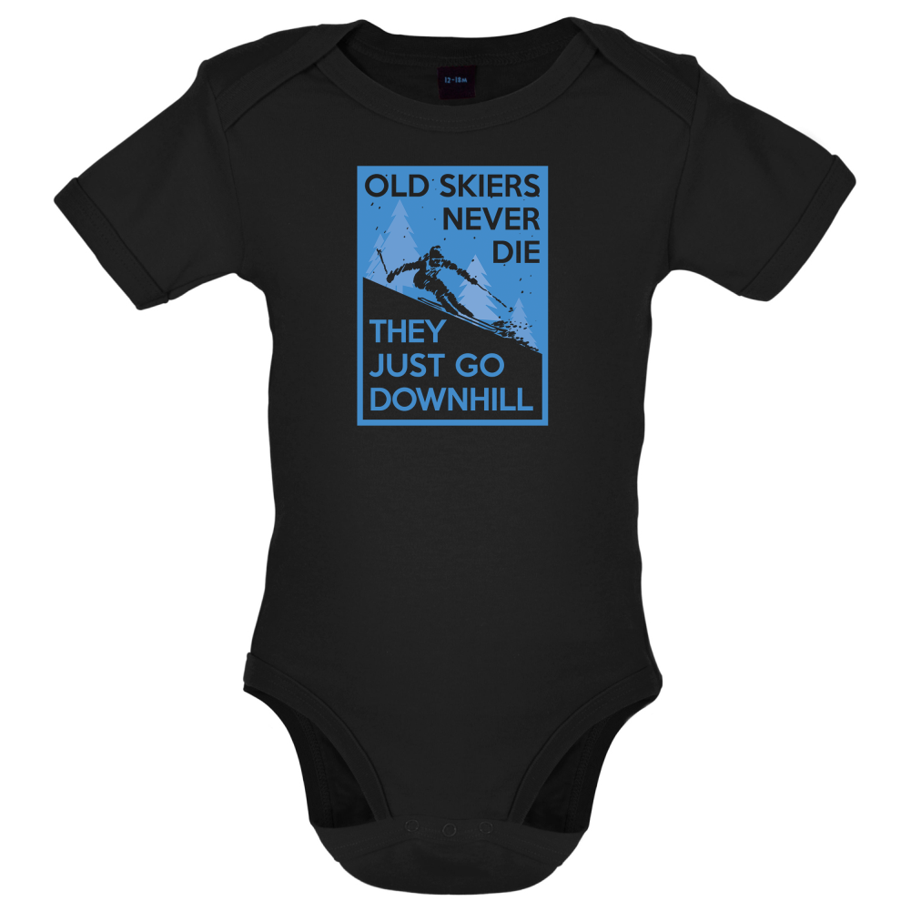 Skiers Go Downhill Baby T Shirt