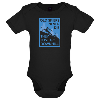 Skiers Go Downhill Baby T Shirt