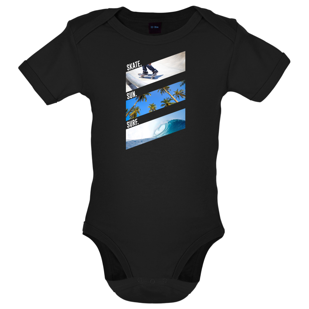 Skate Sun Surf Baby T Shirt