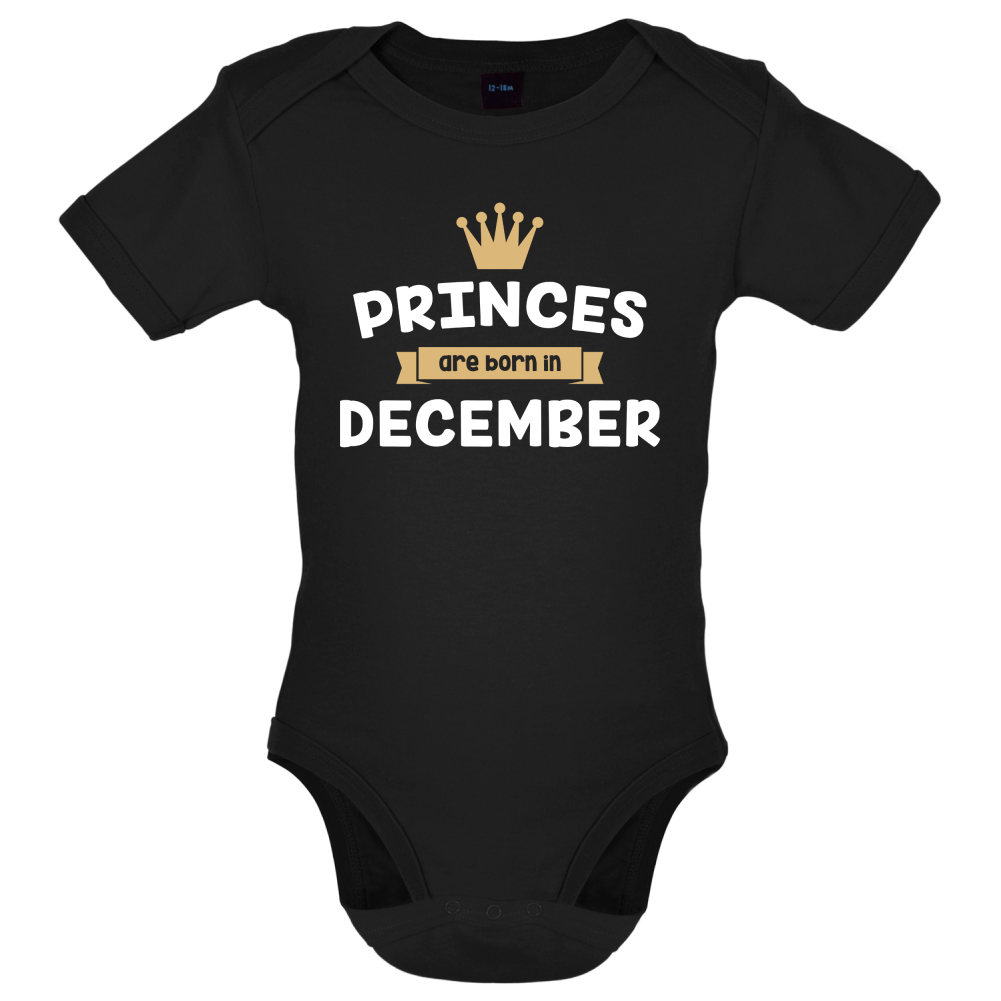Princes Are Born In December Baby T Shirt