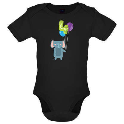 4th Birthday Elephant Baby T Shirt