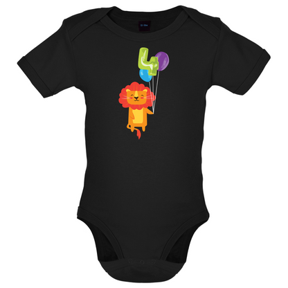 4th Birthday Lion Baby T Shirt
