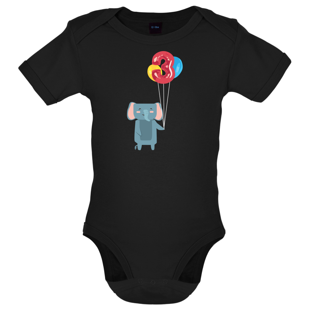 3rd Birthday Elephant Baby T Shirt