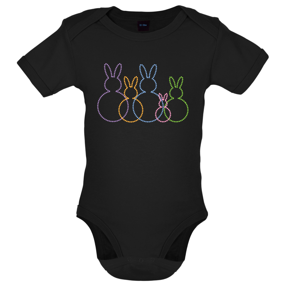 Bunny Family Outline Baby T Shirt