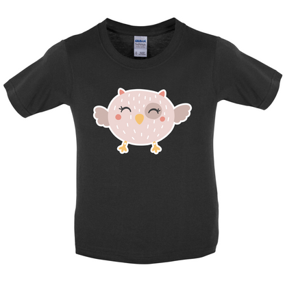 Smiley Face Baby Owl Kids T Shirt