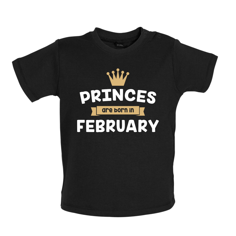 Princes Are Born In February Baby T Shirt