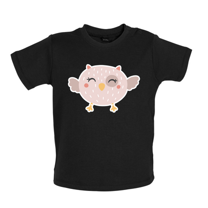 Smiley Face Baby Owl Baby T Shirt