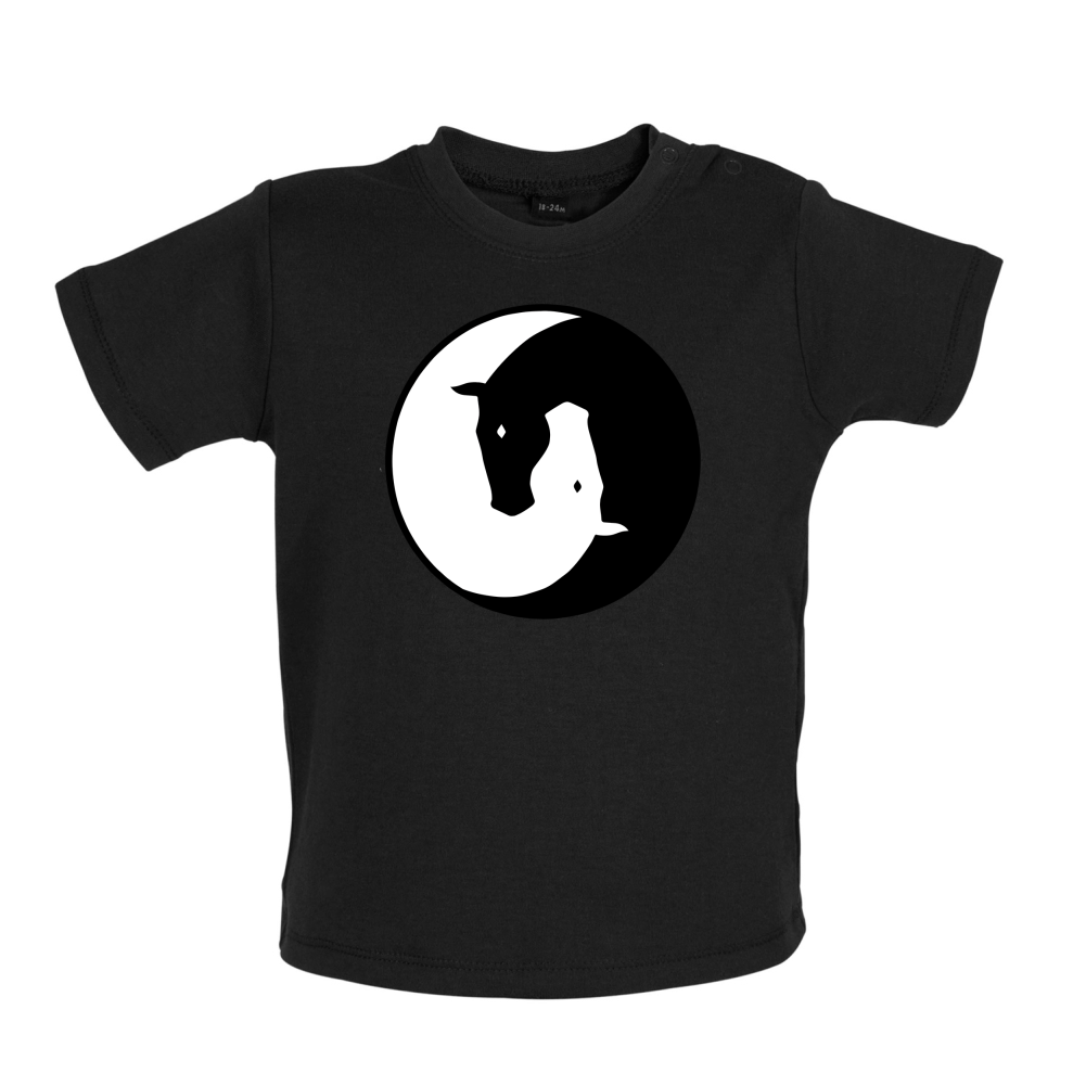 Yin Yang Horses Baby T Shirt
