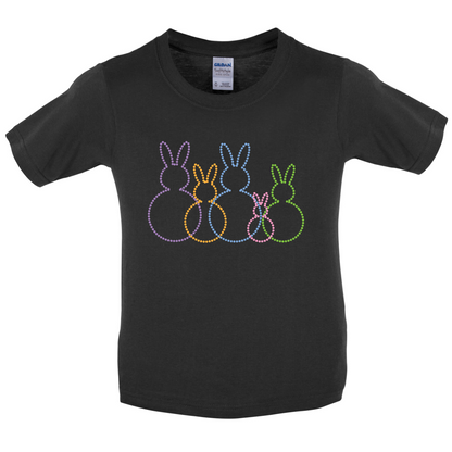 Bunny Family Outline Kids T Shirt