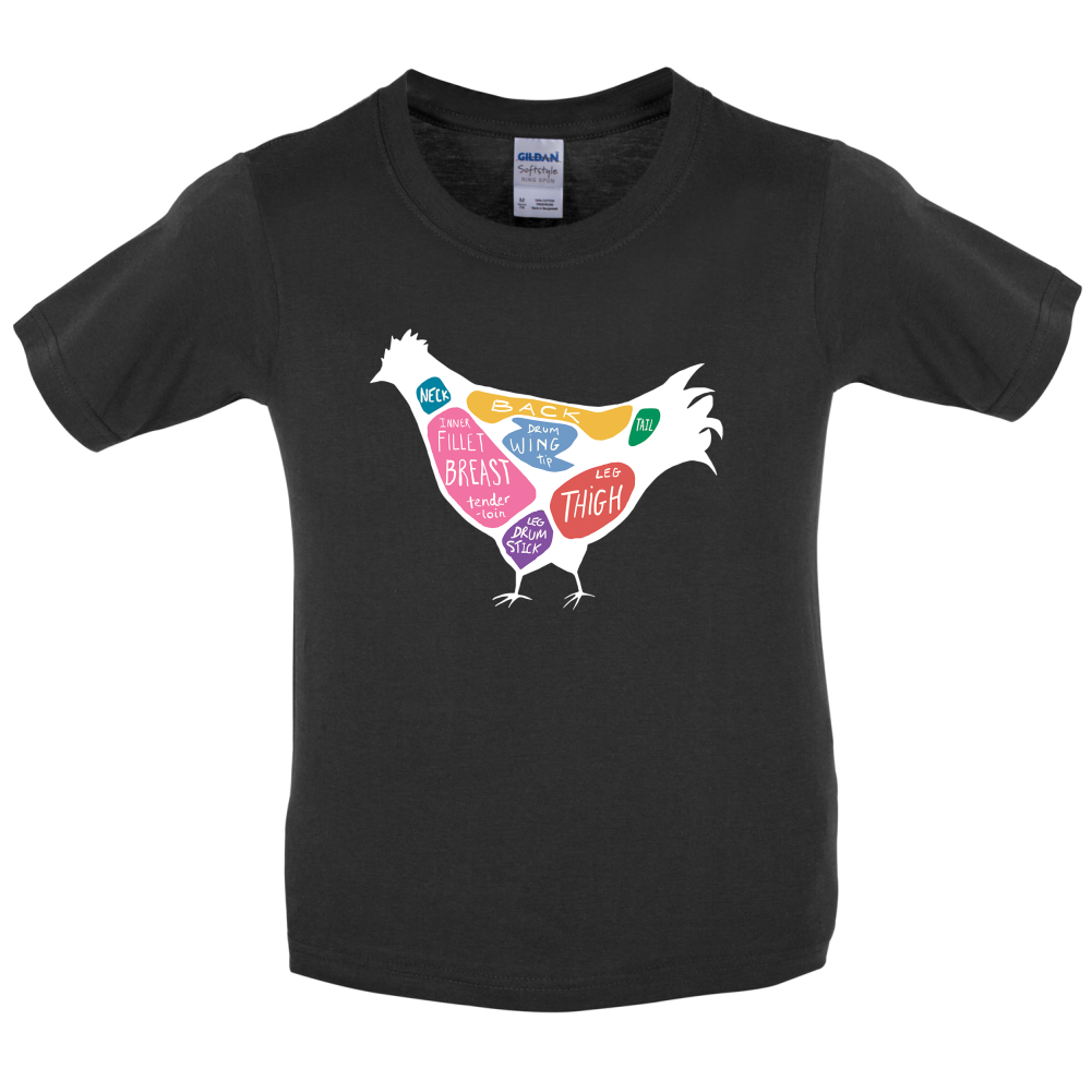 Butcher Chicken Diagram Kids T Shirt
