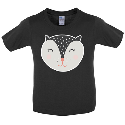 Smiley Face Badger Kids T Shirt