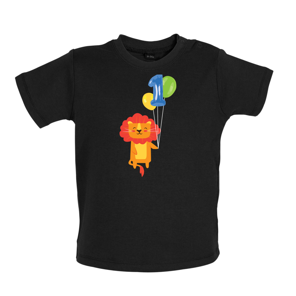 1st Birthday Lion Baby T Shirt