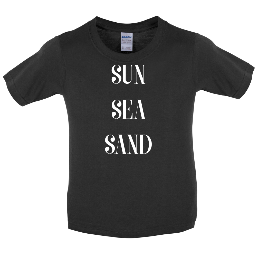 Sun Sea Sand Kids T Shirt