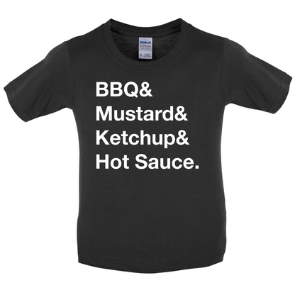 BBQ & Mustart & Ketchup Kids T Shirt