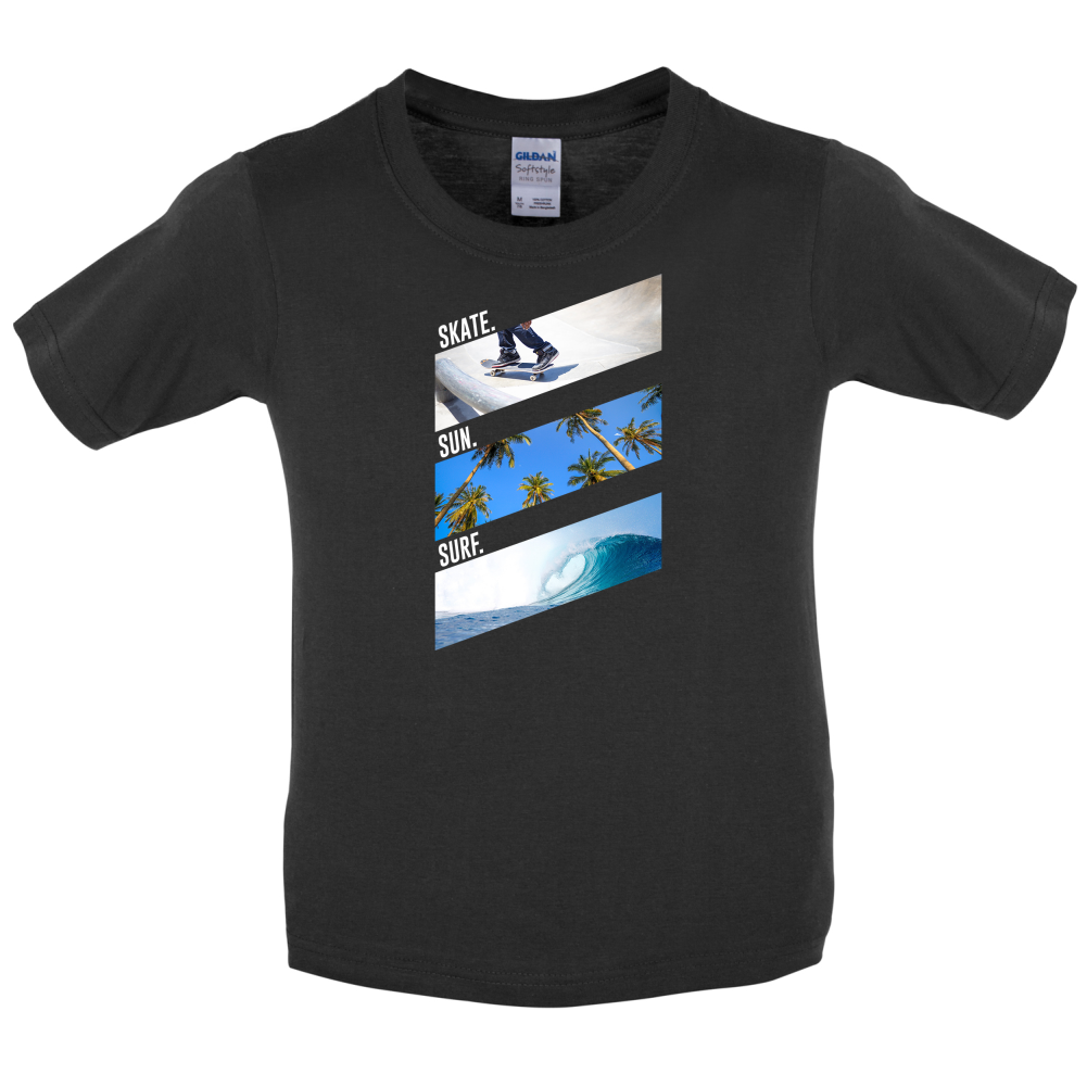 Skate Sun Surf Kids T Shirt