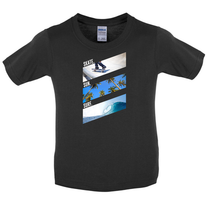 Skate Sun Surf Kids T Shirt