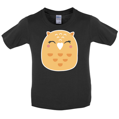 Smiley Face Mrs Owl Kids T Shirt