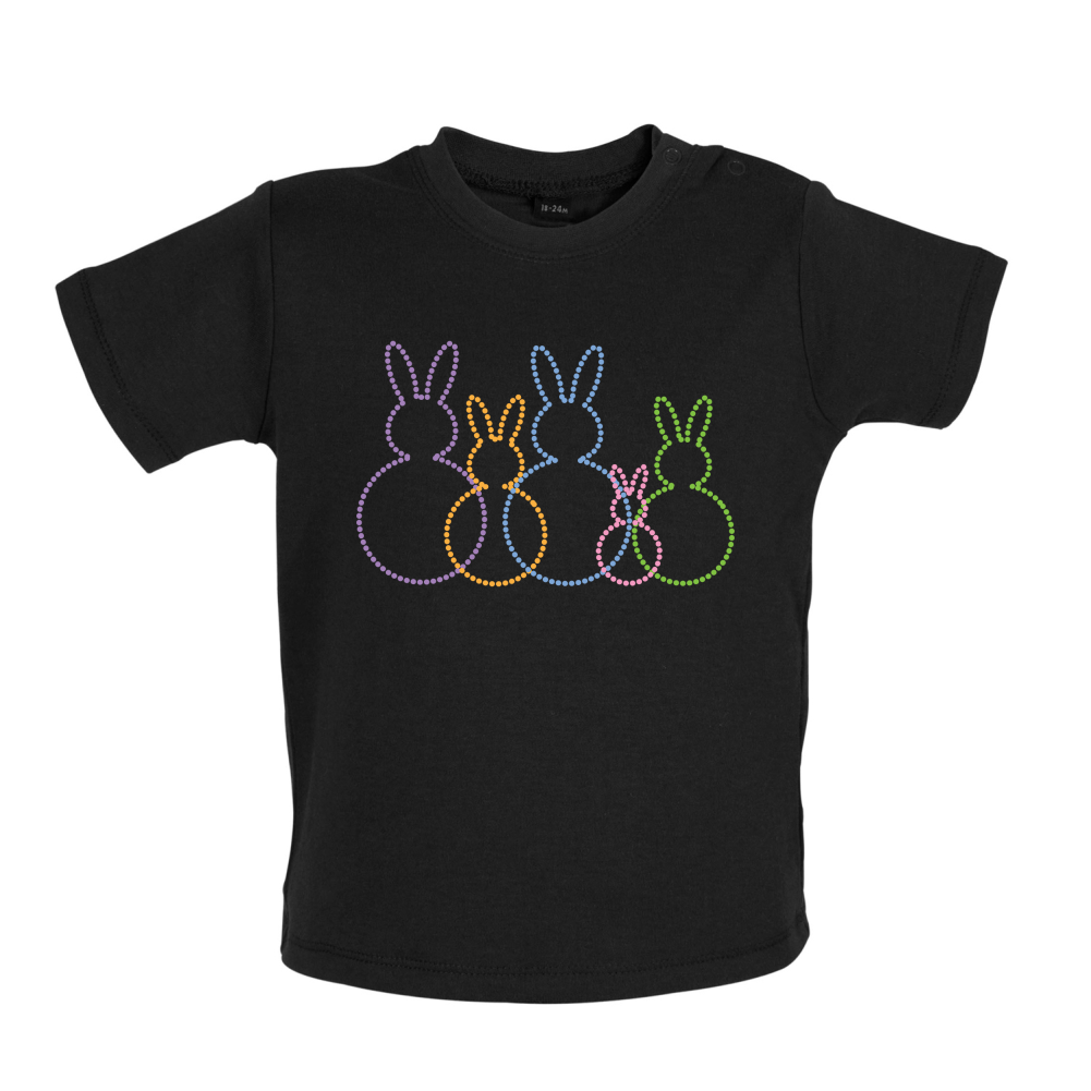 Bunny Family Outline Baby T Shirt