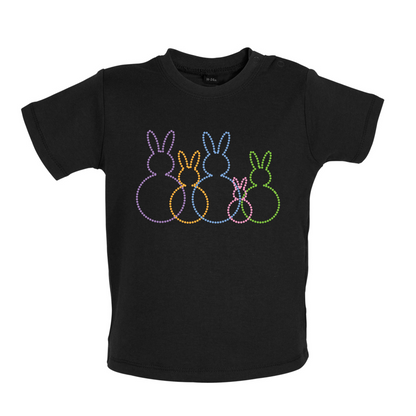 Bunny Family Outline Baby T Shirt