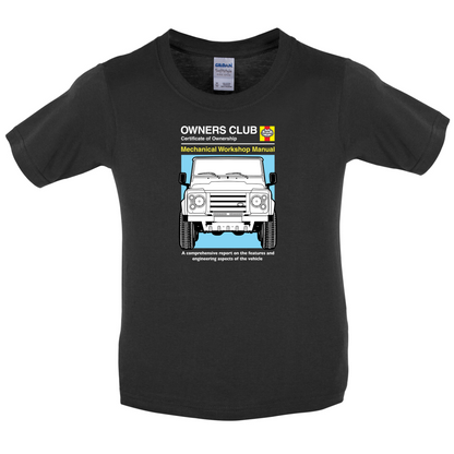 Car Owners Manual Land Rover Kids T Shirt