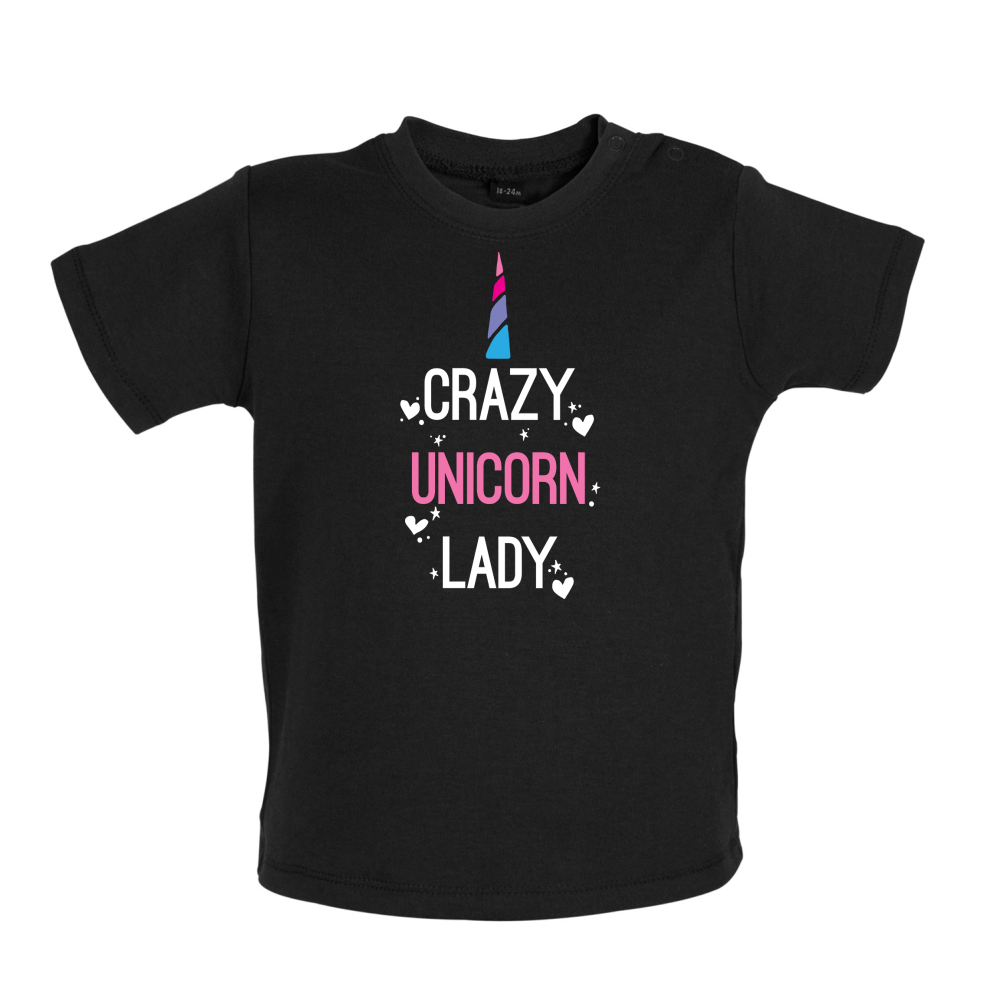 Crazy Unicorn Lady Baby T Shirt
