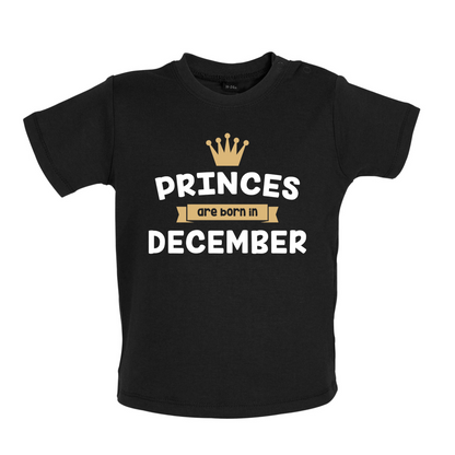 Princes Are Born In December Baby T Shirt