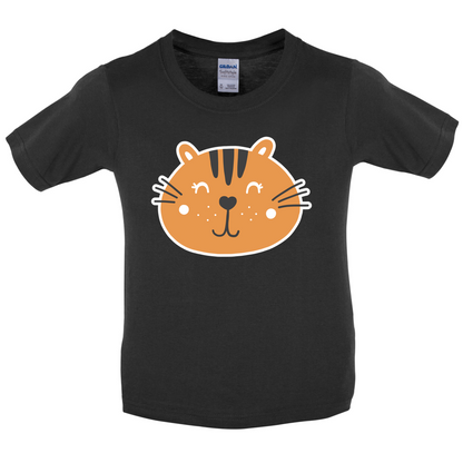 Smiley Face Tiger Kids T Shirt