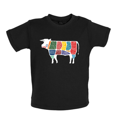 Butcher Cow Diagram Baby T Shirt