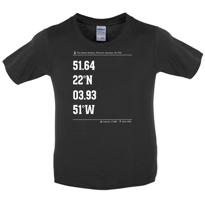 Stadium Coordinates Swansea Kids T Shirt
