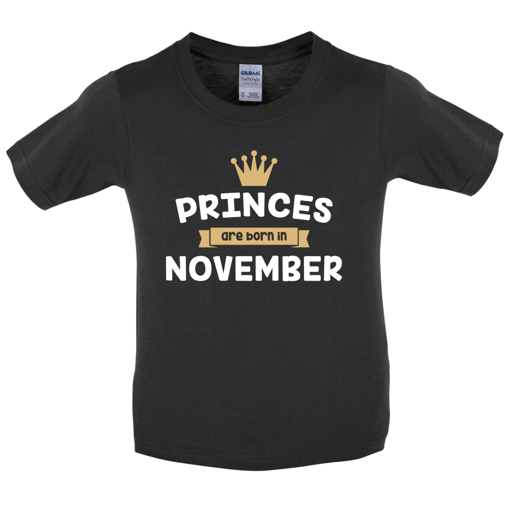 Princes Are Born In November Kids T Shirt