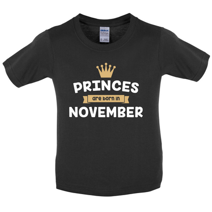 Princes Are Born In November Kids T Shirt