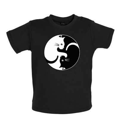 Yin Yang Cat Baby T Shirt