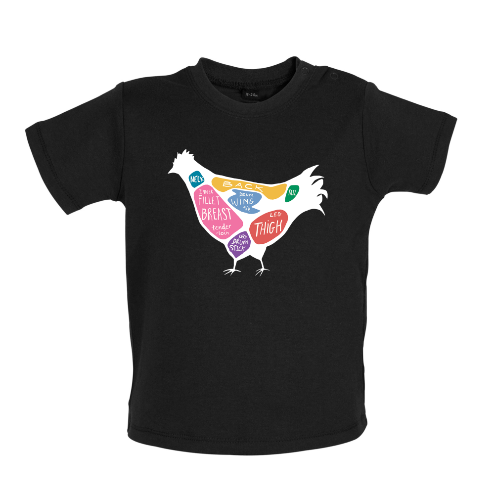 Butcher Chicken Diagram Baby T Shirt