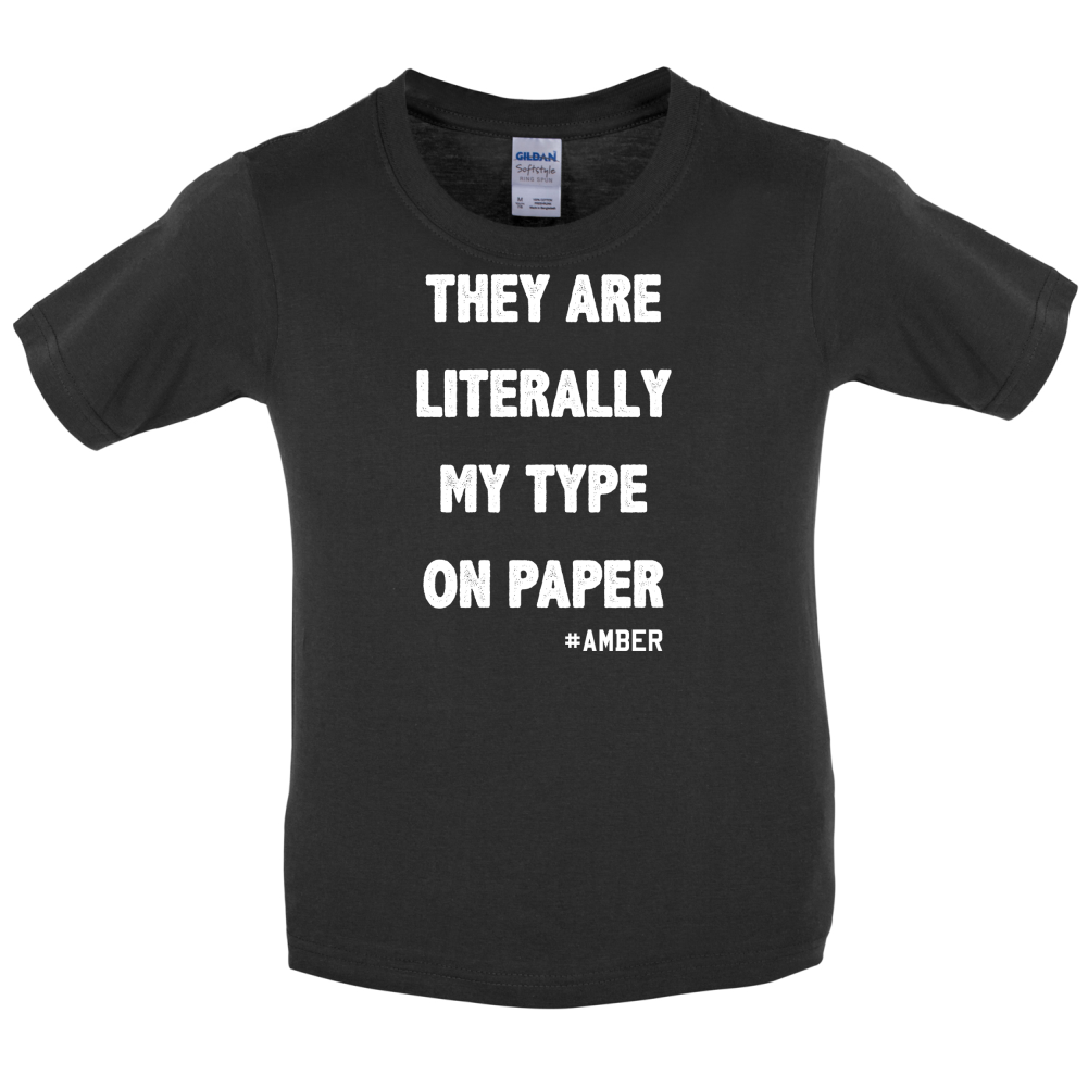 Literally My Type On Paper Kids T Shirt