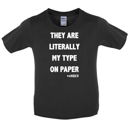 Literally My Type On Paper Kids T Shirt